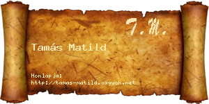 Tamás Matild névjegykártya